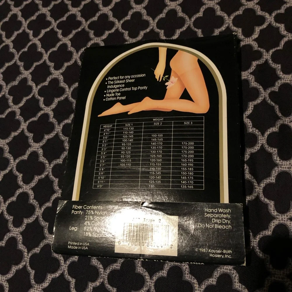 1987 BURLINGTON SHEER INDULGENCE TOUCH OF SILK Taupe PANTYHOSE Sz 2 MEDIUM X10